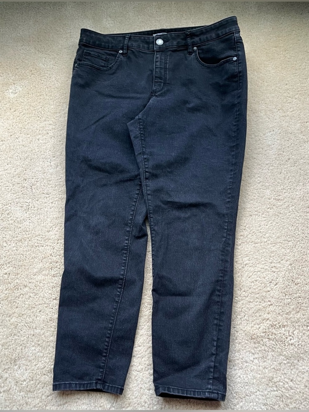 🌻LOFT Women’s Black Wash Curvy Skinny Denim Jeans - Size 14 - VGUC - Stretch